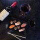 Haná vinho e comida japonesa