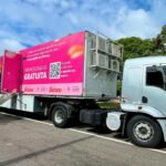 Carreta de Mamografia Laço Rosa
