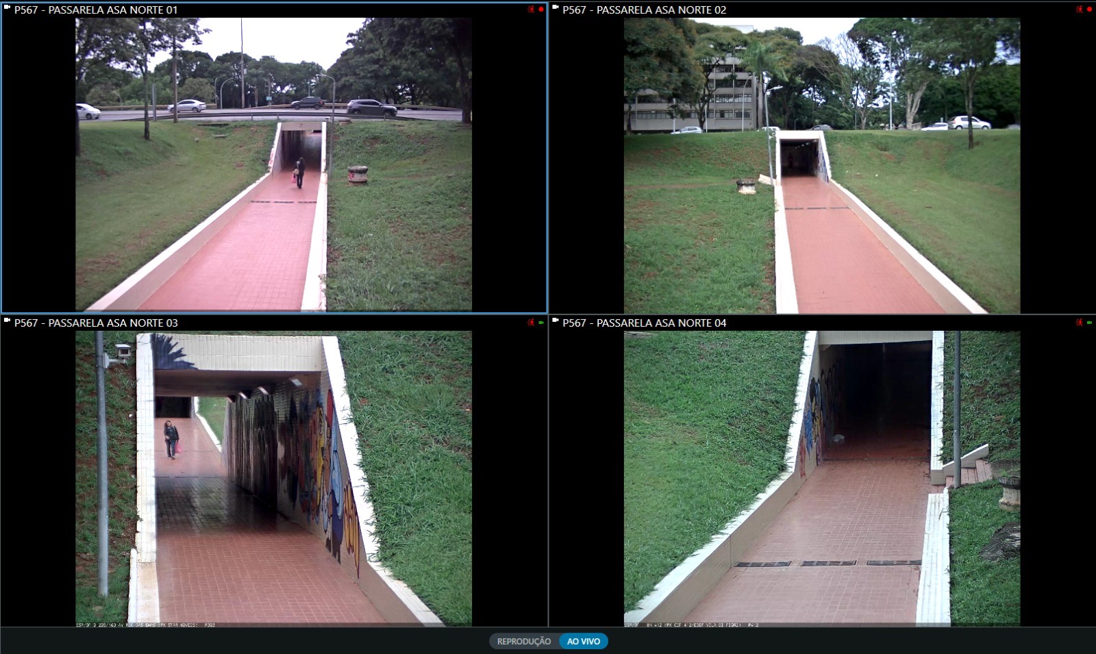 GDF videomonitoramento passarelas subterrâneas do Plano Piloto