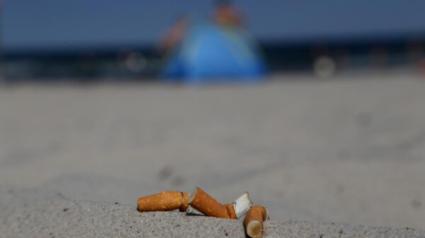 Bitucas de cigarro praia