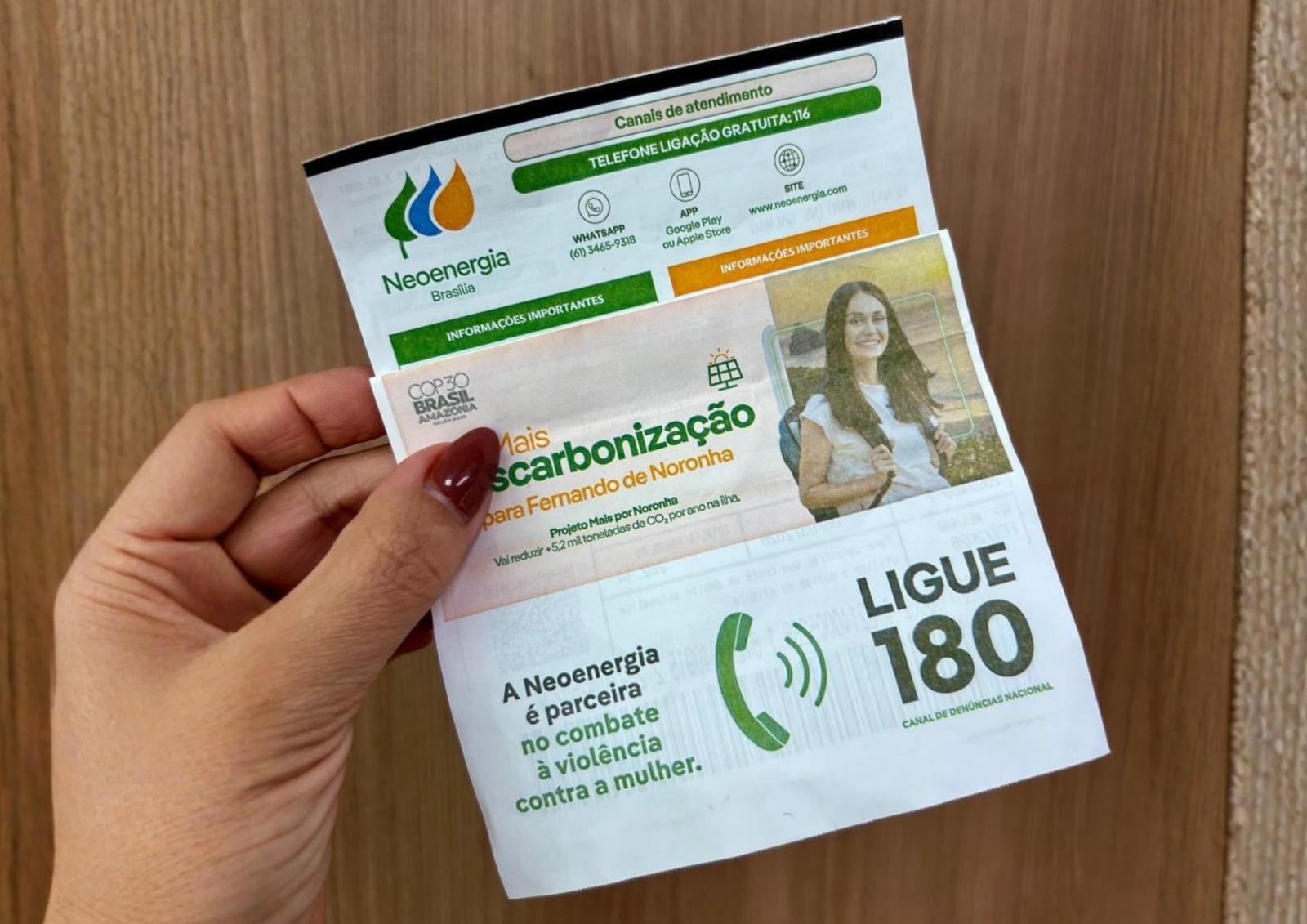 ligue 180 conta de luz Neoenergia Brasília