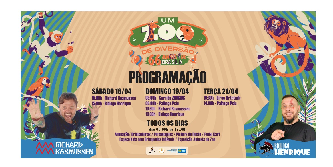 programação zoo Brasília 66 anos