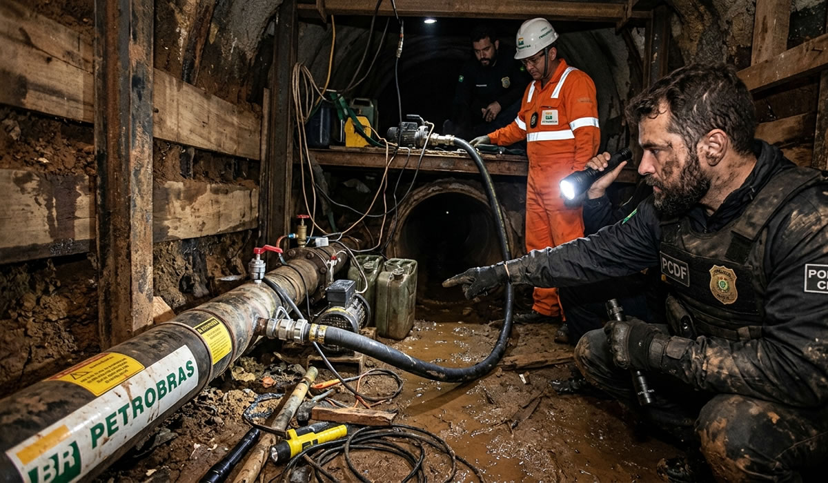 Polícia descobre túnel usado para furtar combustível no DF