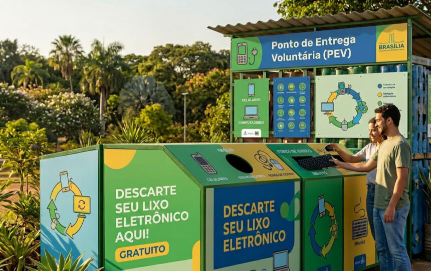 Pontos de Entrega Voluntária (PEVs) de lixo eletrônico em Brasília